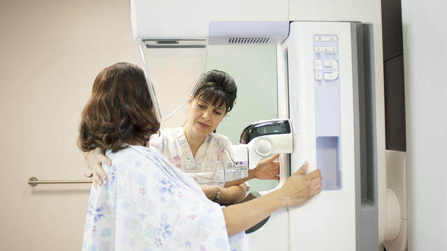 Mammogram being performed 