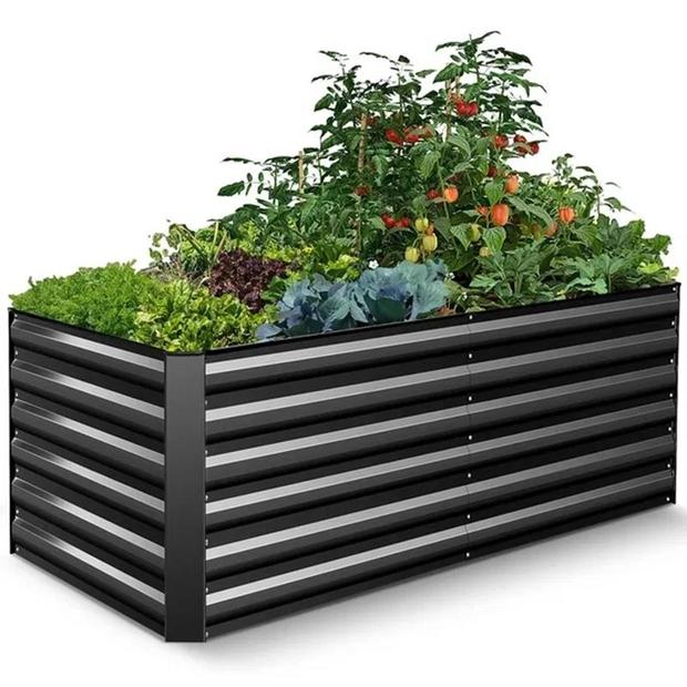 Belisle 6 ft x 3 ft Galvanized Metal Outdoor Raised Garden Bed Planter Box 