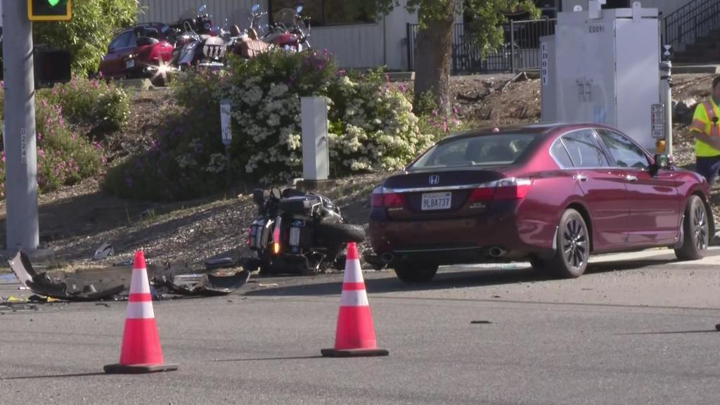 CHP motorcycle officer hospitalized after hit by driver suspected of
running red light in Auburn