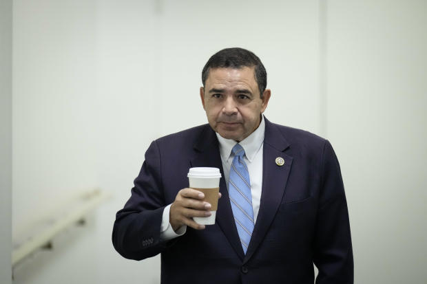 Rep. Henry Cuellar leaves a meeting with House Democrats at the U.S. Capitol on Nov. 17, 2022. 