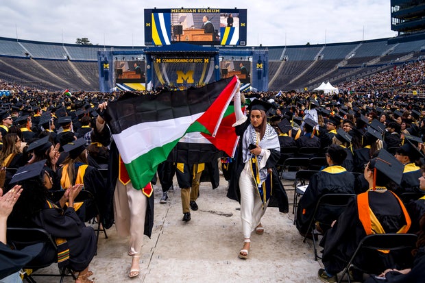 Commencement ceremony held at the University of Michigan amid ongoing pro-Palestinian protests on campus