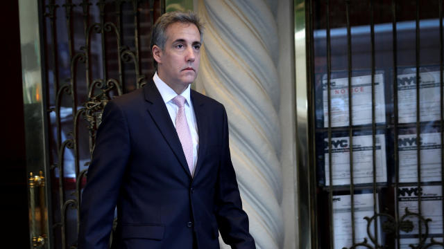 Michael Cohen departs his home in Manhattan to testify in former President Donald Trump's criminal trial in New York City on Monday, May 13, 2024. 