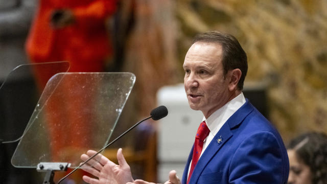 Gov. Jeff Landry speaks during the start of the special session in the House Chamber on Monday, Jan. 15, 2024, in Baton Rouge, Louisiana. 