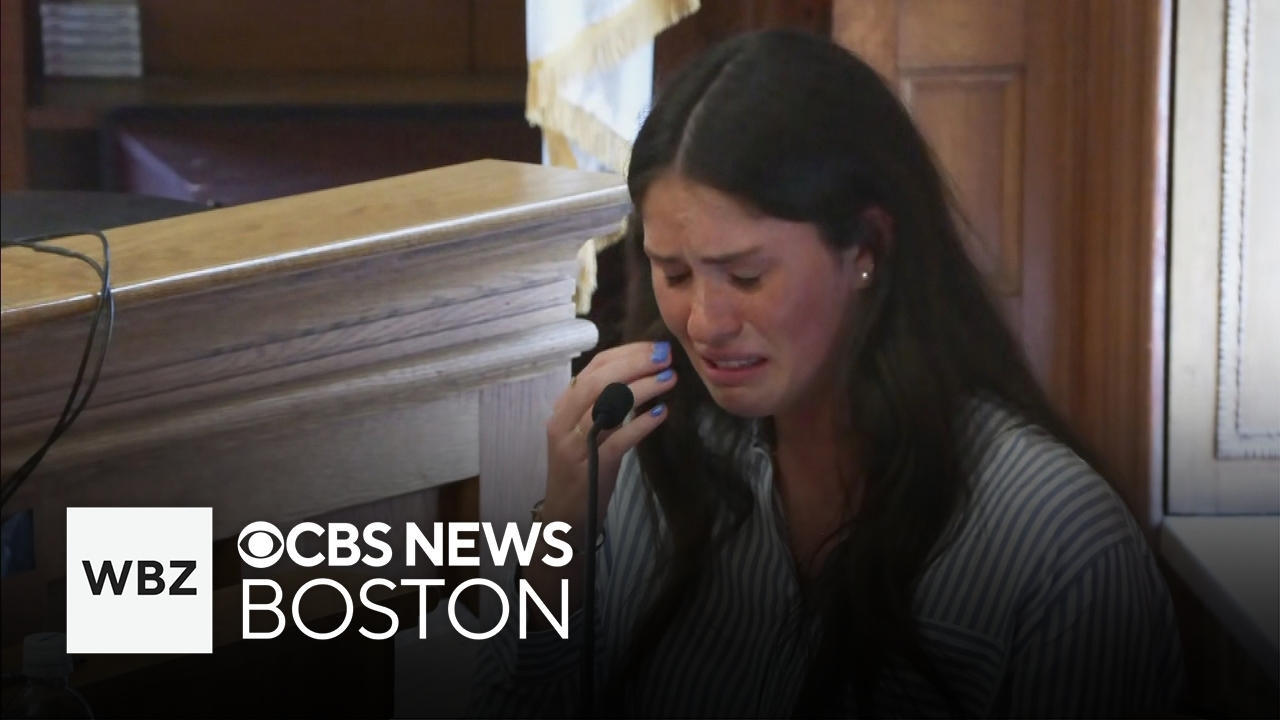 Karen Read murder trial witness Allie McCabe breaks down in tears  describing harassment in case - CBS Boston