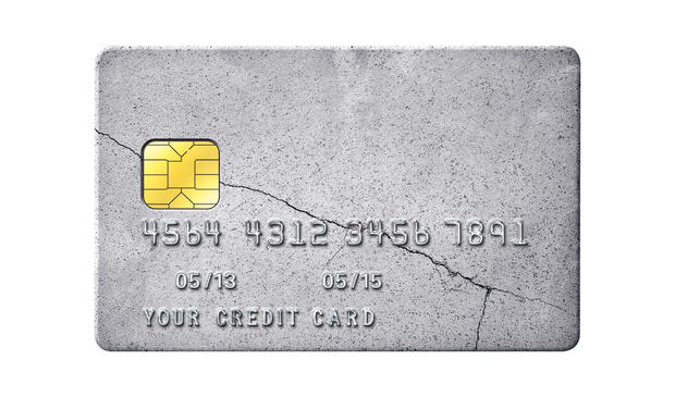 Cracked stone credit card 