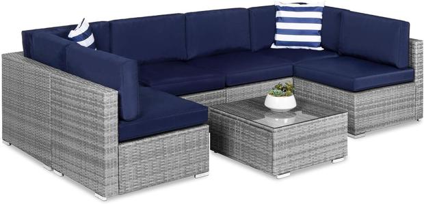 Best Choice Products 7-Piece Modular Outdoor Sectional Wicker Patio Conversation Set 