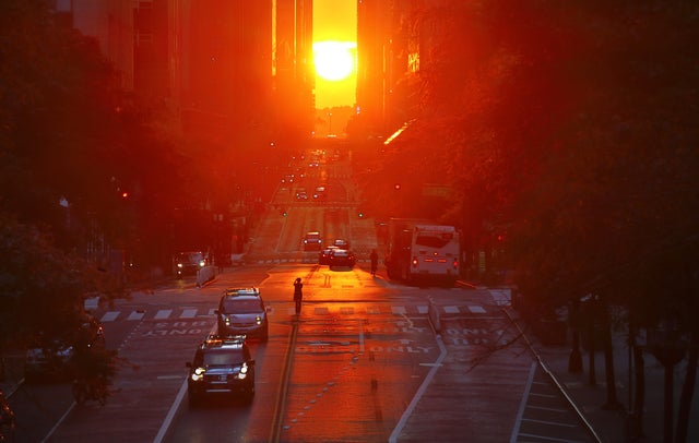 Sunset Along 42nd Street in New York City 
