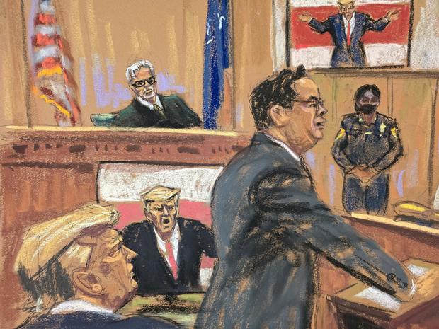 Prosecutor Joshua Steinglass presents his closing argument in former President Donald Trump's criminal trial in New York on Tuesday, May 28, 2024. 