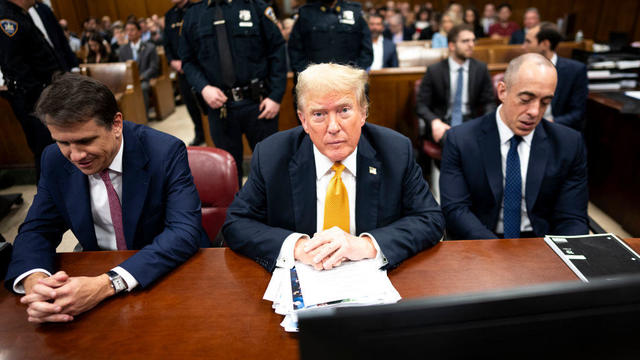 Former President Donald Trump attends his criminal trial at Manhattan Criminal Court on May 29, 2024, in New York City. 