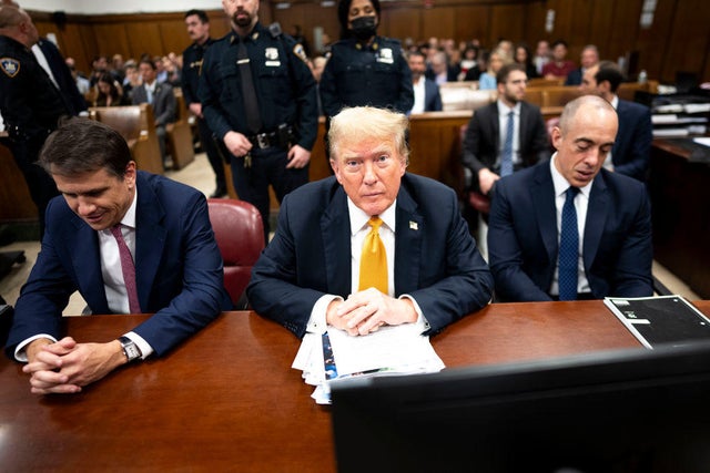 Former President Donald Trump attends his criminal trial at Manhattan Criminal Court on May 29, 2024, in New York City.