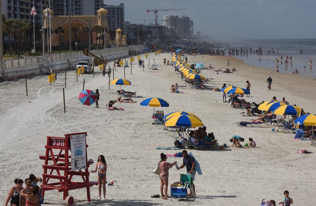 People enjoy mild temperatures during spring break in