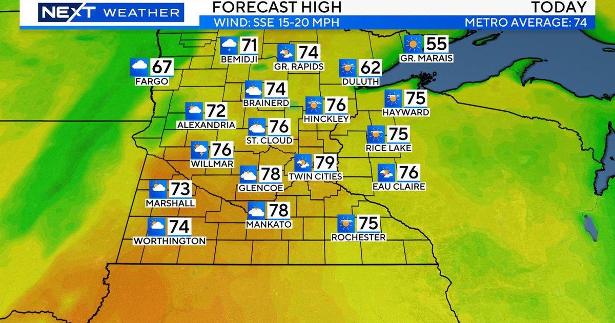 Temps to reach near 80 Thursday in Twin Cities; storms return overnight ...