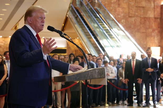 President Trump holds press conference at Trump Tower, one day after guilty verdict