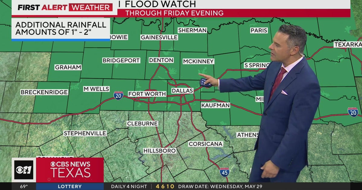 Flood Watch to continue through Friday in North Texas - CBS Texas