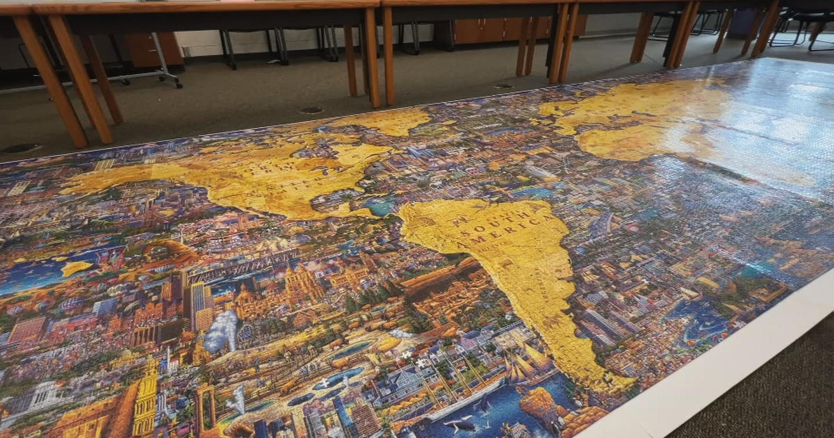 Massachusetts students finish assembling the largest jigsaw puzzle in the world