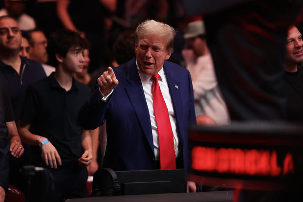 Former U.S. President Donald Trump attends UFC 302 at Prudential Center on June 01, 2024 in Newark, New Jersey. 