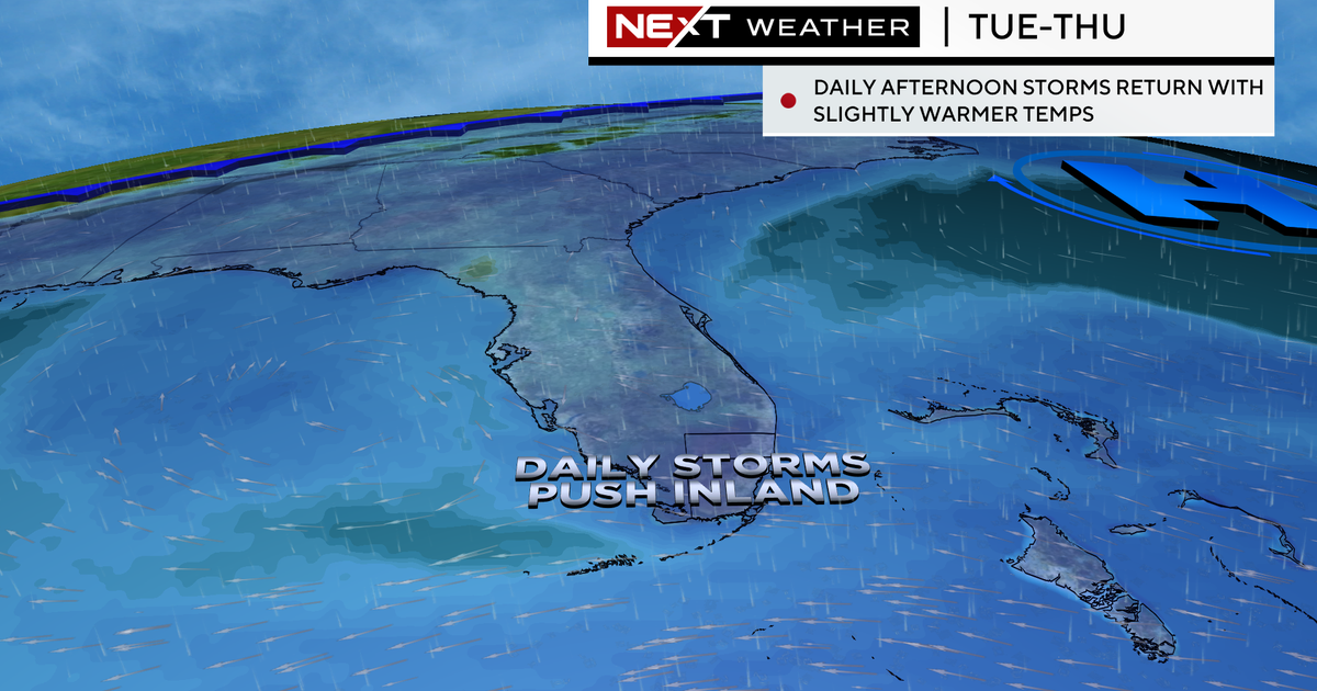Showers and storms to push inland over South Florida in the afternoon ...