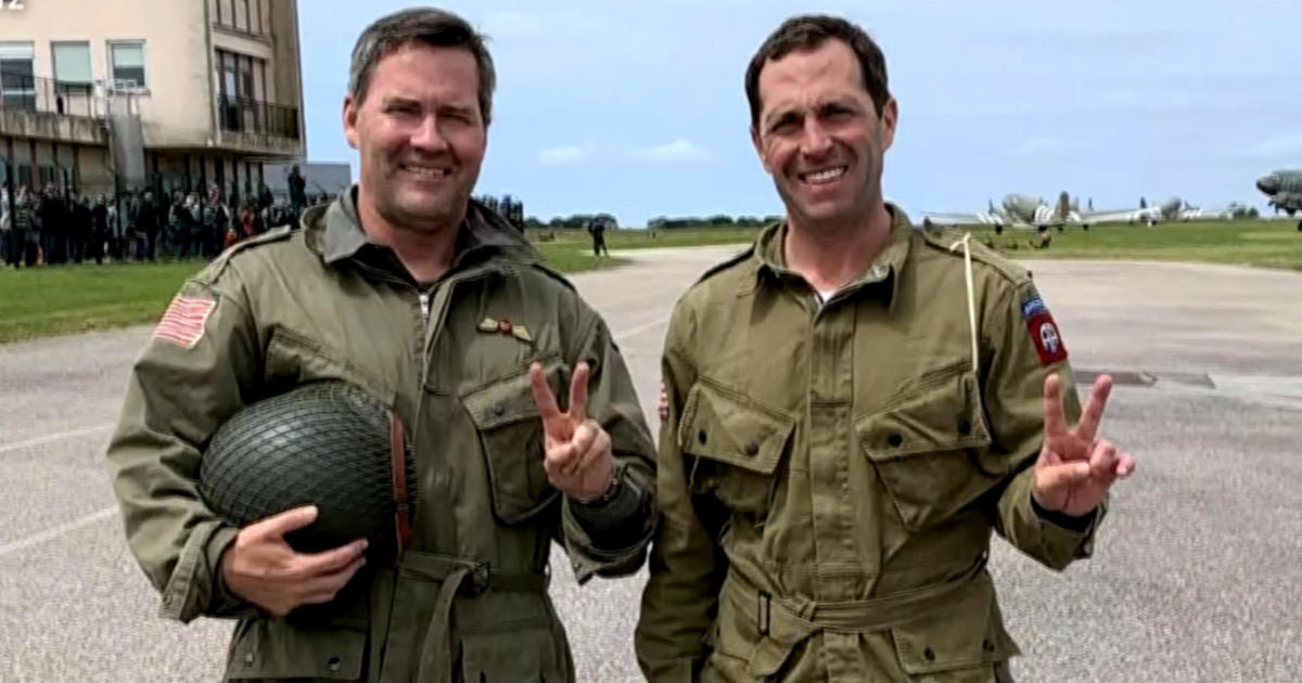 Group of U.S. lawmakers marking 80 years since D-Day invasion by recreating parachute soar