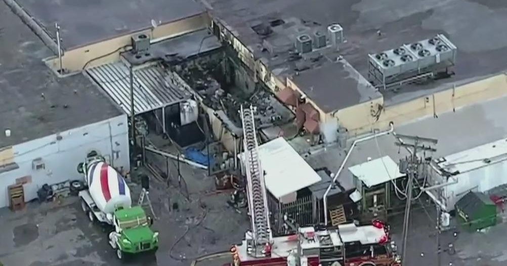 Fire damaged National Supermarket in Hialeah - CBS Miami
