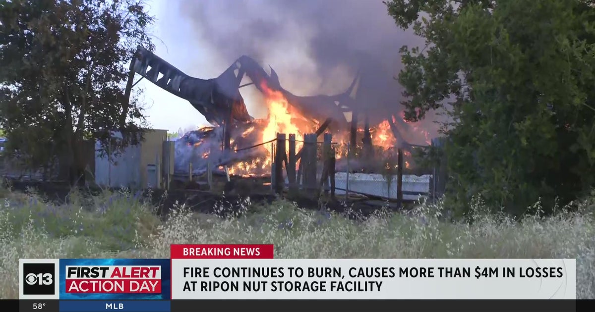 Fire burns at Ripon nut storage facility
