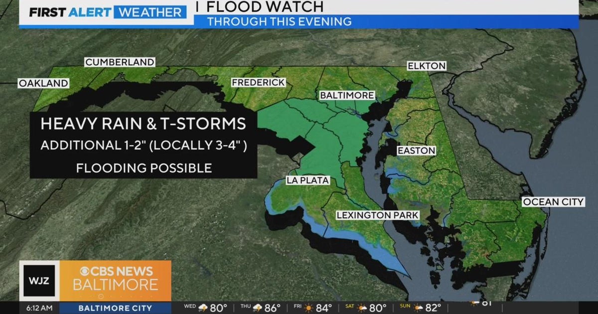 Heavy rain and storms expected Wednesday in Maryland, flood watch ...