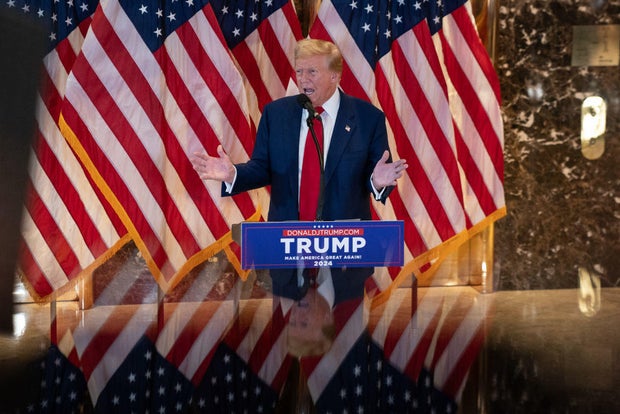 Former President Donald Trump speaks at Trump Tower on May 31, 2024 in New York City.