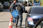 Lebanese police man a checkpoint near the U.S. embassy in Awkar 