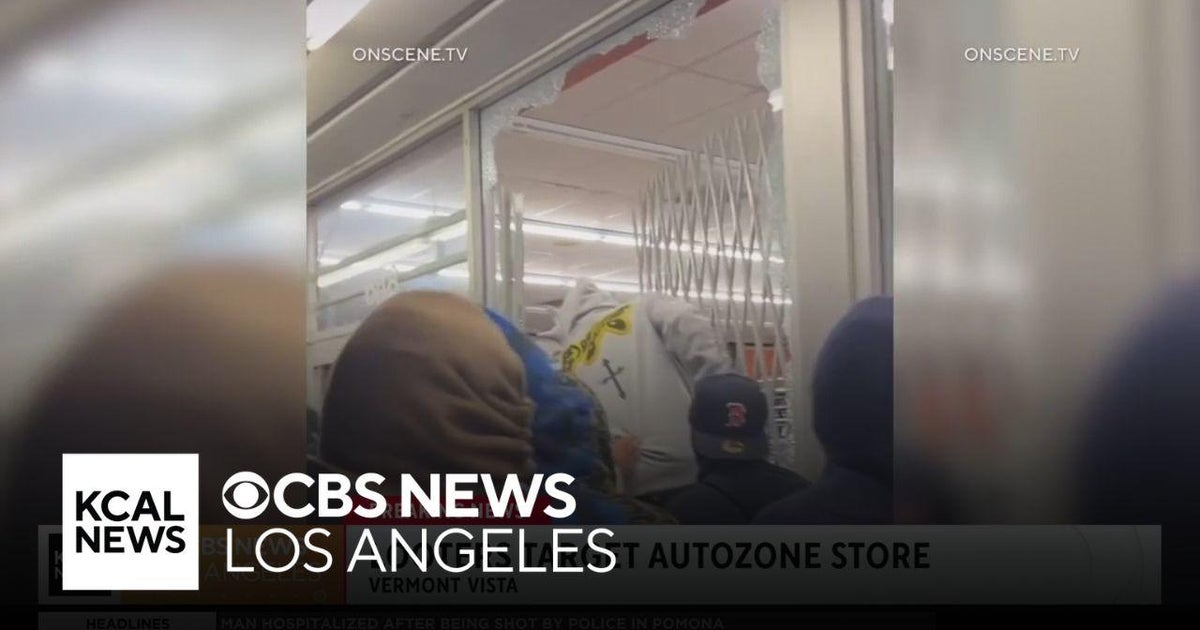 Looters target AutoZone store in South LA - CBS Los Angeles