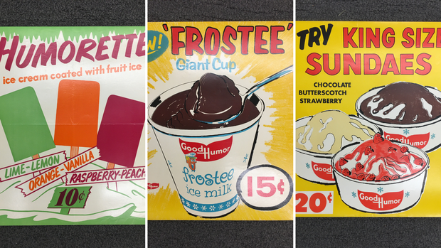 Advertisements for some of Good Humor's first products