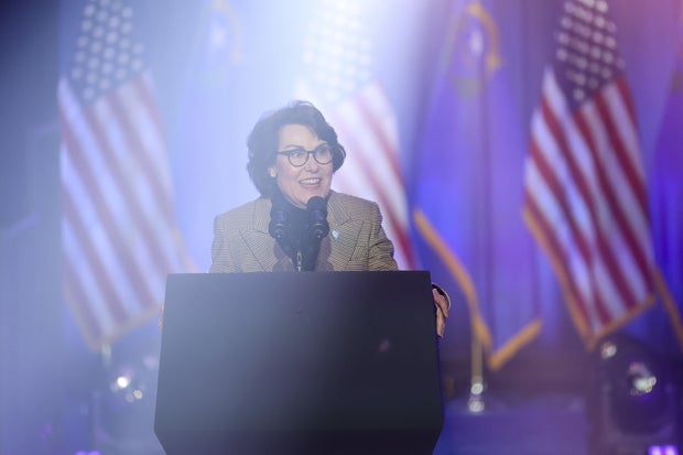 Senator Jacky Rosen, a Democrat from Nevada, speaks during a campaign event with President Joe Biden at Pearson Community Center in Las Vegas, Nevada, US, on Sunday, Feb. 4, 2024.