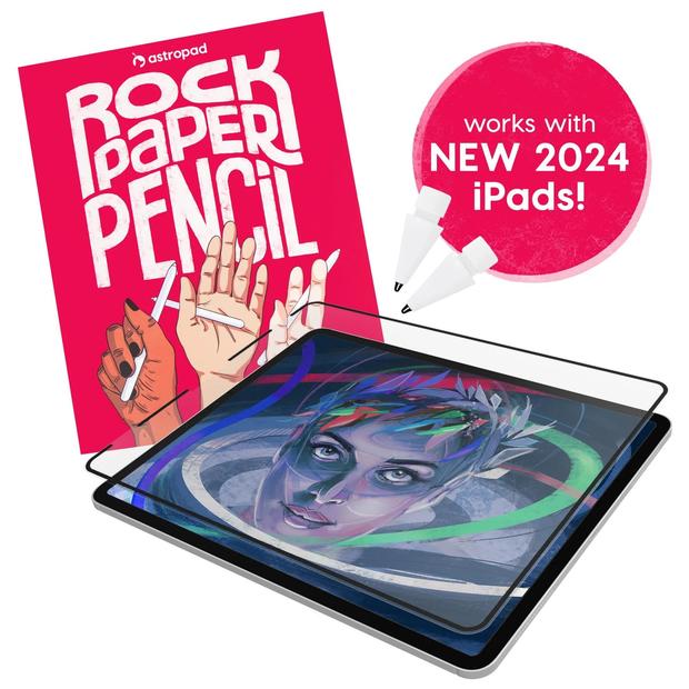 Astropad Rock Paper Pencil Matte iPad Screen Protector and Apple Pencil Tips 