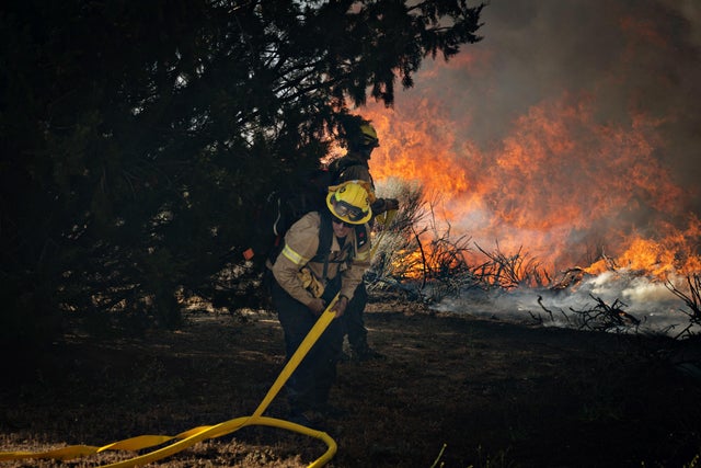 A large brush fire broke out in Gorman, in northern Los Angeles County
