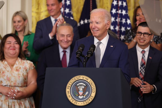 President Biden speaks in the East Room of the White House in Washington, D.C., on Tuesday, June 18, 2024.