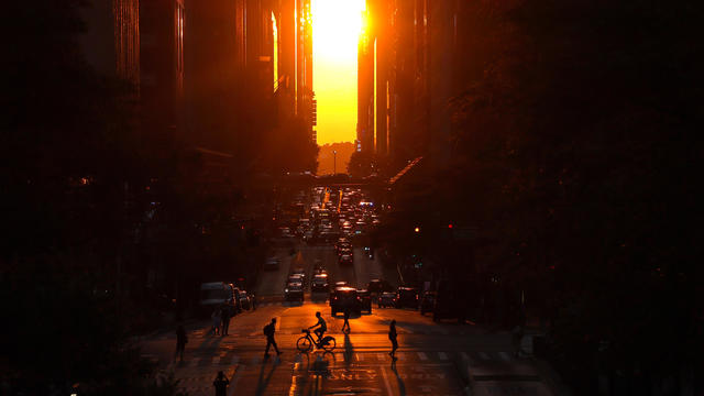 Sunset Along 42nd Street in New York City 