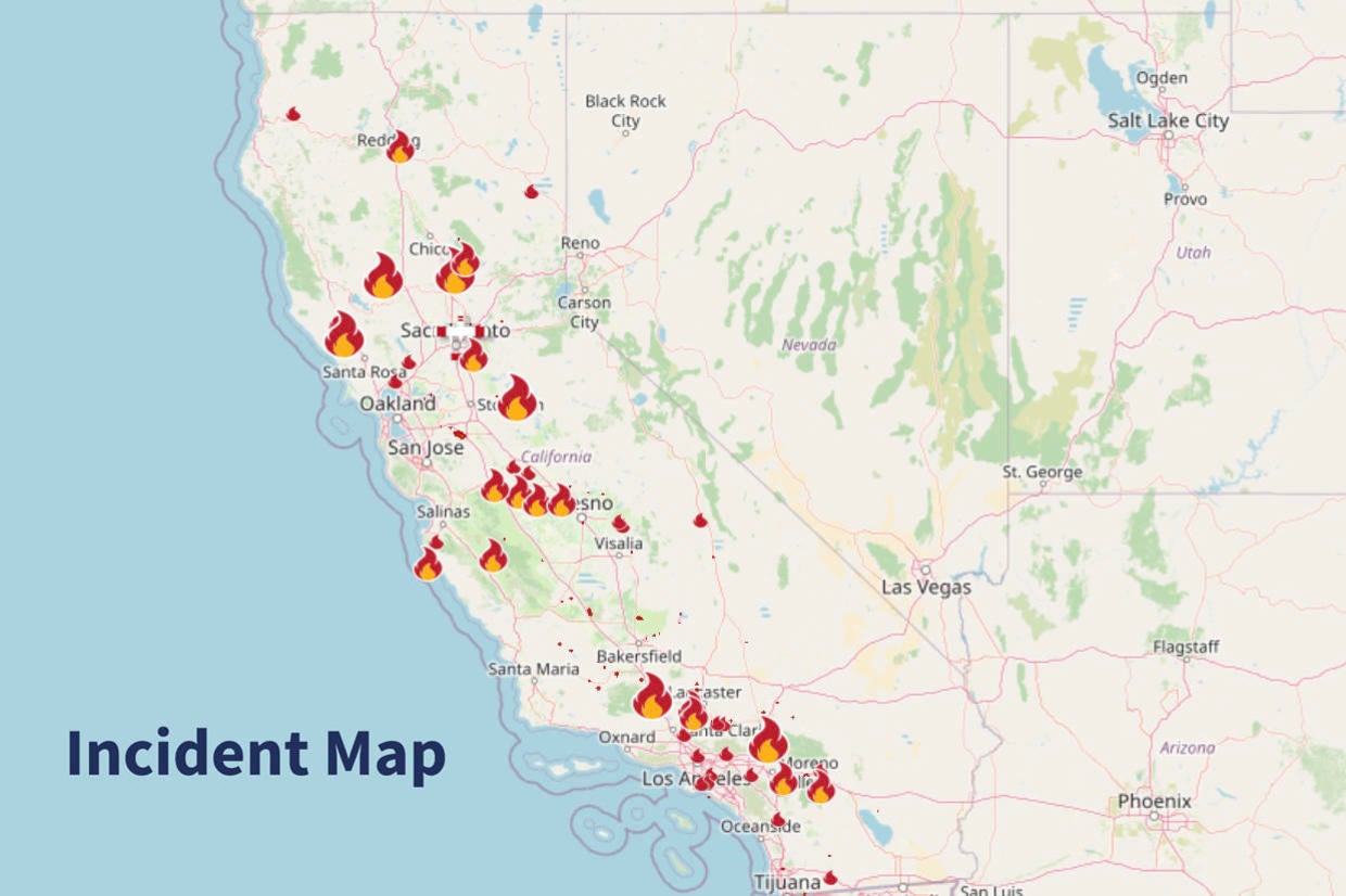 California fire maps show where wildfires are burning across the state ...