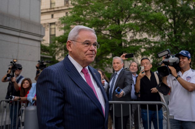 Sen. Bob Menendez leaves Manhattan federal court on June 7, 2024, in New York.