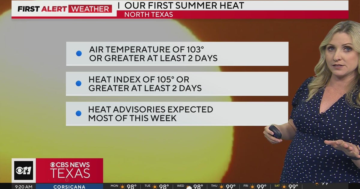 Heat advisories likely throughout the week with 100-degree days - CBS Texas