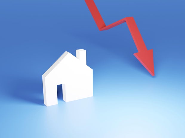 Falling of real estate, Saving money, money market, 3D rendering