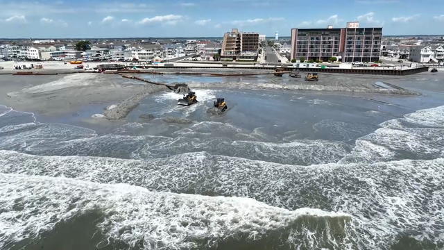 Beach nourishment dredging project in North Wildwood, New Jersey 
