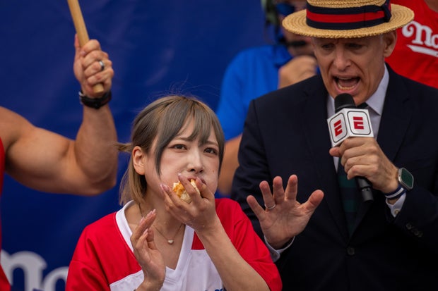 Speed Eaters compete in Nathan's annual hot dog eating contest