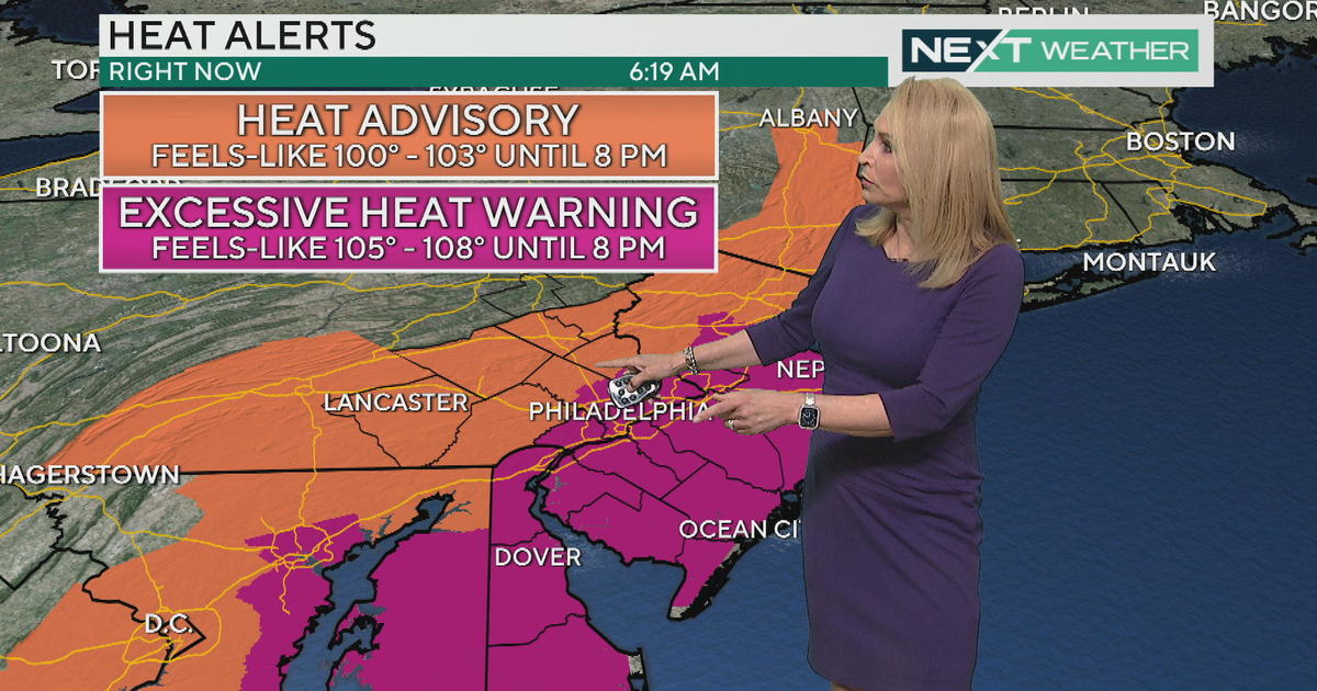 Extreme heat warning, with temperatures feeling like triple digits in Philadelphia