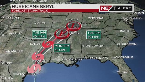 Hurricane Beryl storm track update 