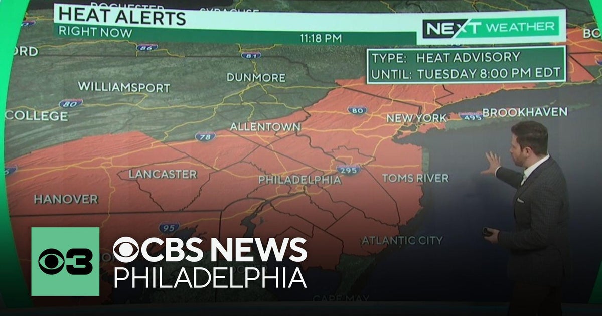 Hot and humid Monday in Philadelphia region - CBS Philadelphia