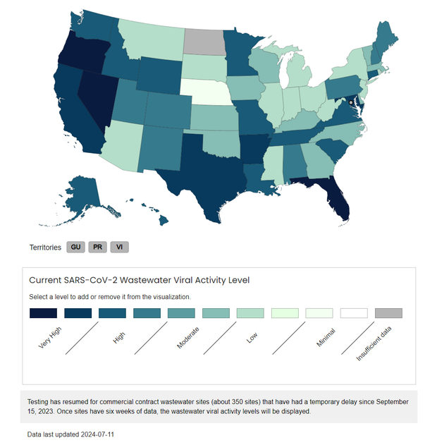 Map of COVID-19 cases