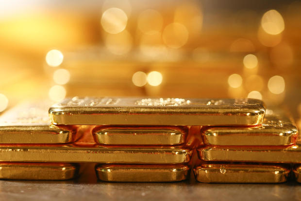 Gold Bullion Bars Stacked In A Secure Vault 