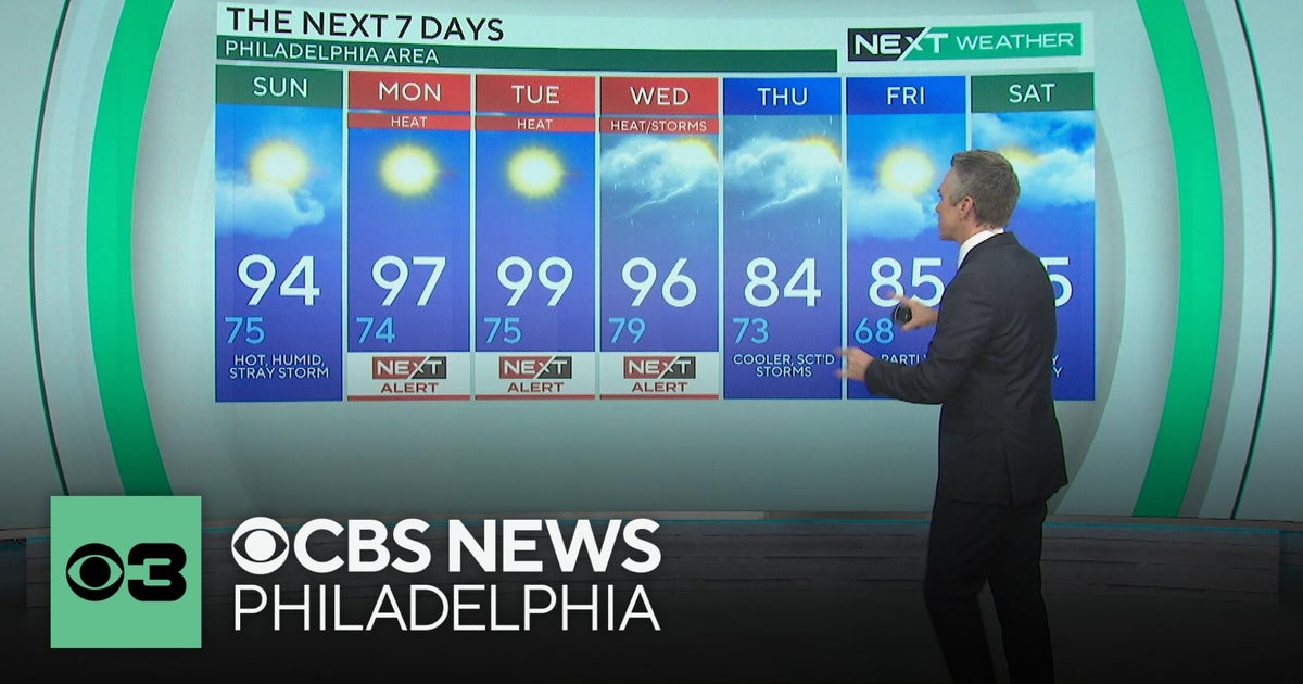 Mostly sunny with slight chance of showers on Sunday - CBS Philadelphia