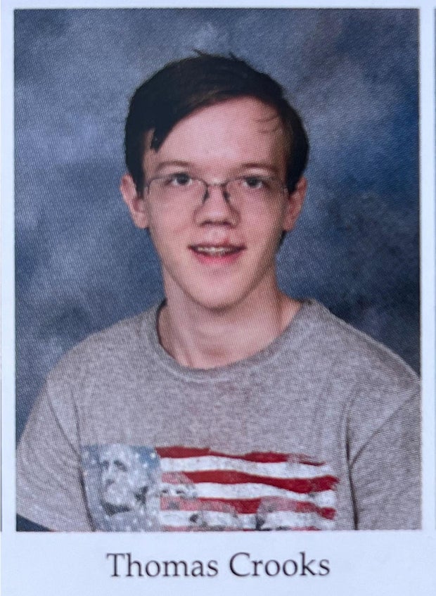 Thomas Matthew Crooks yearbook photo
