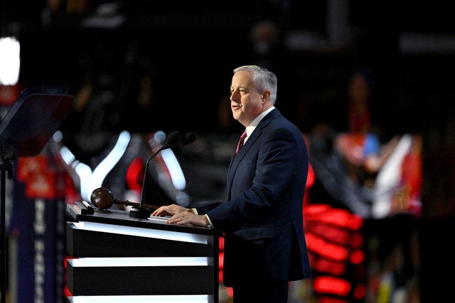 Michael Whatley, chair of Republican National Committee, inside the Fiserv Forum during the Republican National Convention on Monday, July 15, 2024. 
