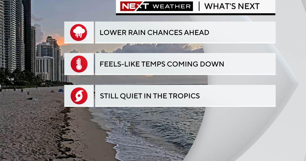 South Florida afternoon storms push inland thanks to easterly breeze, not as hot South Florida afternoon storms push inland thanks to easterly breeze, not as hot