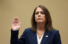 Kimberly Cheatle, director of the United States Secret Service, is sworn in during a House Oversight and Accountability Committee hearing in Washington, D.C., on Monday, July 22, 2024. 